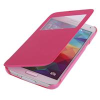 horizontaal Flip lederen hoesje met Oproepweergave ID voor Samsung Galaxy S5 / G900(hard roze)