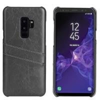 Fierre Shann Retro olie Wax textuur PU lederen Case voor Galaxy S9 PLUS met Card Slots (zwart)