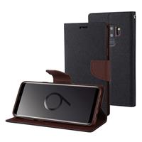 huismerk MERCURY GOOSPERY FANCY dagboek voor Galaxy S9 PLUS Kruis textuur horizontale Flip lederen draagtas met kaartsleuven & portemonnee & houder (Taupe)