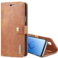 huismerk DG. MING voor Galaxy S9 PLUS Crazy Horse textuur horizontale Flip afneembare magnetische beschermhoes met houder & kaartsleuven & Wallet(Brown)