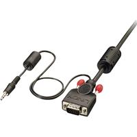 LINDY VGA / Jackplug Aansluitkabel [1x VGA-stekker, Jackplug male 3.5 mm - 1x VGA-stekker, Jackplug male 3.5 mm] 1 m Zwart