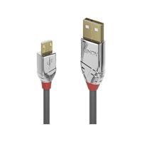 LINDY USB 2.0 Aansluitkabel [1x USB-A 2.0 stekker - 1x Micro-USB 2.0 stekker B] 5 m Grijs