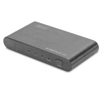 digitus 3 Port HDMI-Switch Metallgehäuse, Ultra HD-fähig, mit Aluminiumgehäuse, LED-Anze
