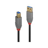 LINDY USB 3.0 Anschlusskabel [1x USB 3.0 Stecker A - 1x USB 3.0 Stecker B] 0.50m Schwarz