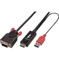 LINDY HDMI / VGA Anschlusskabel [1x HDMI-Stecker - 1x VGA-Stecker] 2.00m Schwarz