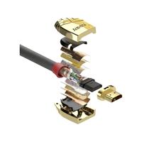 LINDY 37864 HDMI-kabel HDMI Aansluitkabel HDMI-A stekker, HDMI-A stekker 5.00 m Grijs