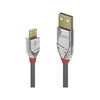 LINDY USB 2.0 Anschlusskabel [1x USB 2.0 Stecker A - 1x USB 2.0 Stecker Micro-B] 1.00m Grau