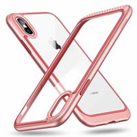 iPhone 7 bumper met transparant achterkant roze goud