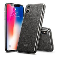 iPhone X hoes zwarte glitters chique design zacht TPU