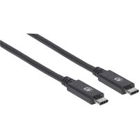 manhattan USB 3.1 (Gen 2) Anschlusskabel [1x USB-C™ Stecker - 1x USB-C™ Stecker] 1.00cm Schwarz