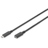 Digitus USB 3.1 (gen. 2) Aansluitkabel [1x USB-C stekker - 1x USB-C bus] 0.7 m Zwart Stekker past op beide manieren
