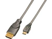 LINDY HDMI Anschlusskabel [1x USB 2.0 Stecker Micro-B - 1x HDMI-Stecker] 2.00m Grau