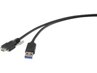 Renkforce USB 3.1 (gen. 1) Aansluitkabel [1x USB 3.1 stekker Aâ - 1x USB-C stekker] 1 m Zwart Schroefbaar