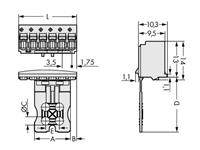 WAGO 2091-1106/000-1000 Male behuizing-board 2091 Totaal aantal polen: 6 Rastermaat: 3.50 mm 50 stuk(s)