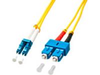 Lindy 3.0m OS2 LC - SC Duplex 3m LC SC Geel Glasvezel kabel