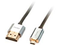LINDY HDMI Anschlusskabel [1x HDMI-Stecker - 1x HDMI-Stecker D Micro] 0.50m Grau