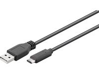 goobay USB 2.0 Anschlusskabel [1x USB-C™ Stecker - 1x USB 2.0 Stecker A] 0.50m Schwarz beidseitig