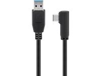 goobay USB-C™ auf USB A 3.0 Kabel 90°, schwarz