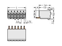 WAGO 2091-1155 Male behuizing (board) 2091 Totaal aantal polen: 5 Rastermaat: 3.50 mm Inhoud: 50 stuk(s)