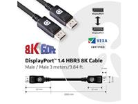 Club3D DisplayPort Anschlusskabel [1x DisplayPort Stecker - 1x DisplayPort Stecker] 3.00m Silber