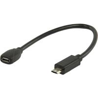 USB Micro 5-pins naar USB Micro 11-pins (Samsung) MHL adapter / zwart - 0,20 meter
