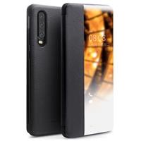 Qialino Smart View Huawei P30 Leren Flip Case - Zwart