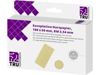 TRU Components Printplaat Zonder Cu-laag Hardpapier (l x b) 100 mm x 50 mm 35 Âµm Rastermaat 2.54 mm Inhoud 4 stuks