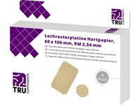 TRU Components Printplaat Hardpapier (l x b) 100 mm x 50 mm 35 Âµm Rastermaat 2.54 mm Inhoud 4 stuks