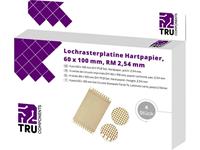 TRU Components Printplaat Hardpapier (l x b) 100 mm x 60 mm 35 Âµm Rastermaat 2.54 mm Inhoud 4 stuks
