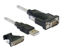 DeLOCK USB Adapter Kabel USB2.0 - D-Sub9 + D-Sub25 St/St (61308)