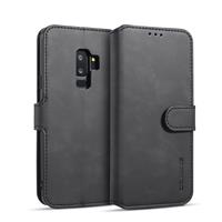 huismerk Dg. MING retro olie kant horizontale flip case met houder & kaartsleuven & portemonnee voor Galaxy S9 PLUS (zwart)