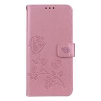 huismerk Rose reliëf horizontale Flip milieu PU lederen draagtas met houder & kaartsleuven & portemonnee voor Galaxy S9 PLUS (Rose goud)