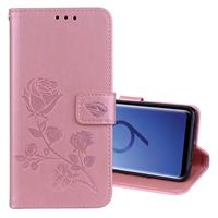 huismerk Voor Galaxy S9 Rose reliëf horizontale Flip milieu PU lederen draagtas met houder & kaartsleuven & portemonnee (Rose goud)