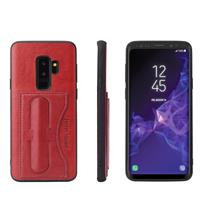 huismerk Fierre Shann volledige dekking beschermende lederen draagtas voor Galaxy S9 PLUS met houder & kaartsleuf (rood)