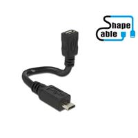 Delock Kabel USB 2.0 Micro-B Stecker > USB 2.0 Micro-B Buchse OTG Shap