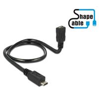 Delock Kabel USB 2.0 Micro-B Stecker > USB 2.0 Micro-B Buchse OTG Shap