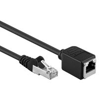 Cat 5e extension cable f/utp, black, 0.5 m - cu, RJ45 plug (8P8C) = RJ45 jack (8P8C) (73386) - Goobay