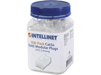intellinet 100er-Pack Cat5e RJ45-Modularstecker UTP 3-Punkt-Aderkontaktierung für Massivdraht 100 S