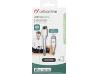 cellularline USB 2.0 Anschlusskabel [1x USB-C™ Stecker - 1x Apple Lightning-Stecker] 2.00m Weiß b