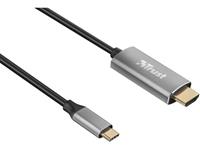 Trust USB-C Aansluitkabel [1x USB-C stekker - 1x HDMI-stekker] 1.8 m Zwart