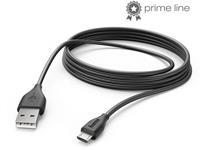 Hama USB 2.0 Aansluitkabel [1x USB-A 2.0 stekker - 1x Micro-USB 2.0 B stekker] 3.0 m Zwart