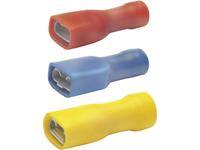 KLAUKE Flachsteckhülse, Messing, rot, 0,5-1mm², flach 4.8x0.5mm, vollisoliert, PVC