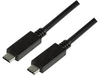 logilink USB 3.1 (gen. 2) Aansluitkabel [1x USB-C stekker - 1x USB-C stekker] 1.0 m Zwart