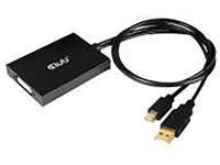 club3d DisplayPort Aansluitkabel [1x Mini-DisplayPort stekker, USB - 1x DVI-bus 24+1-polig] Zwart