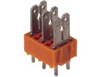 Weidmüller 9500490000 Splitter voor platte connectoren Insteekbreedte: 6.3 mm Insteekdikte: 0.8 mm 180 ° Deels geïsoleerd Oranje, Zilver 50 stuk(s)