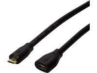 LogiLink USB-kabel USB 2.0 USB-micro-B stekker, USB-micro-B bus 0.50 m Zwart CU0120