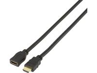 speakaprofessional HDMI Verlängerungskabel [1x HDMI-Stecker - 1x HDMI-Buchse] 1.00m Schwarz