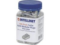 intellinet 100er-Pack Cat5e RJ45-Modularstecker Pro Line STP 3-Punkt-Aderkontaktierung für Litzen-