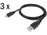 digitus USB 2.0 Aansluitkabel [1x USB-A 2.0 stekker - 1x Micro-USB 2.0 B stekker] 1 m Zwart Flexibel, Folie afscherming, Afscherming gevlochten, Afscherming
