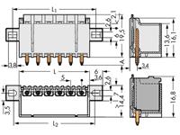 WAGO 2092-1405/205-000 Male behuizing-board 2092 Totaal aantal polen: 5 Rastermaat: 5 mm 100 stuk(s)